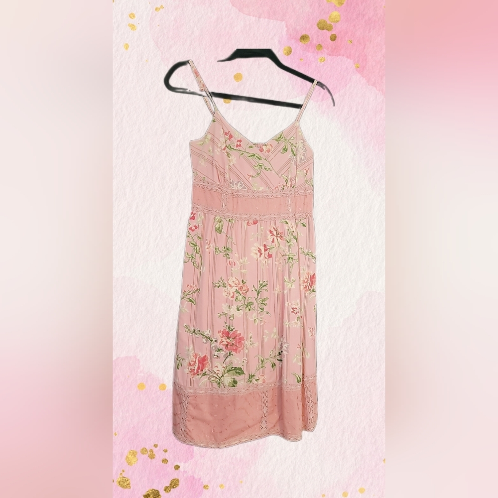 Pink floral dress worn one time